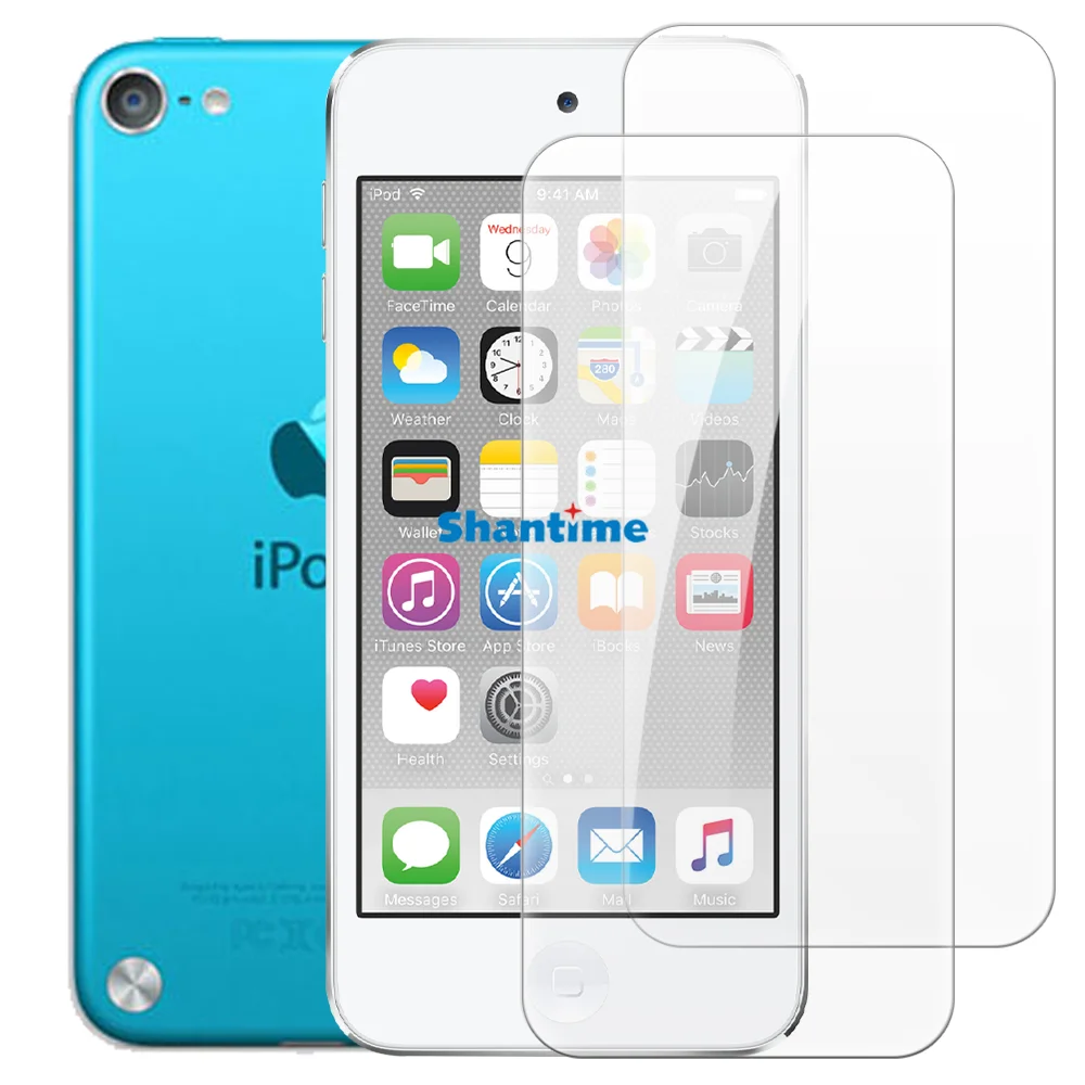 Soft Case + 2 Pack Tempered Glass Screen Protectors for iPod Touch 5,Touch 6, Touch 7 Full-Body Protection