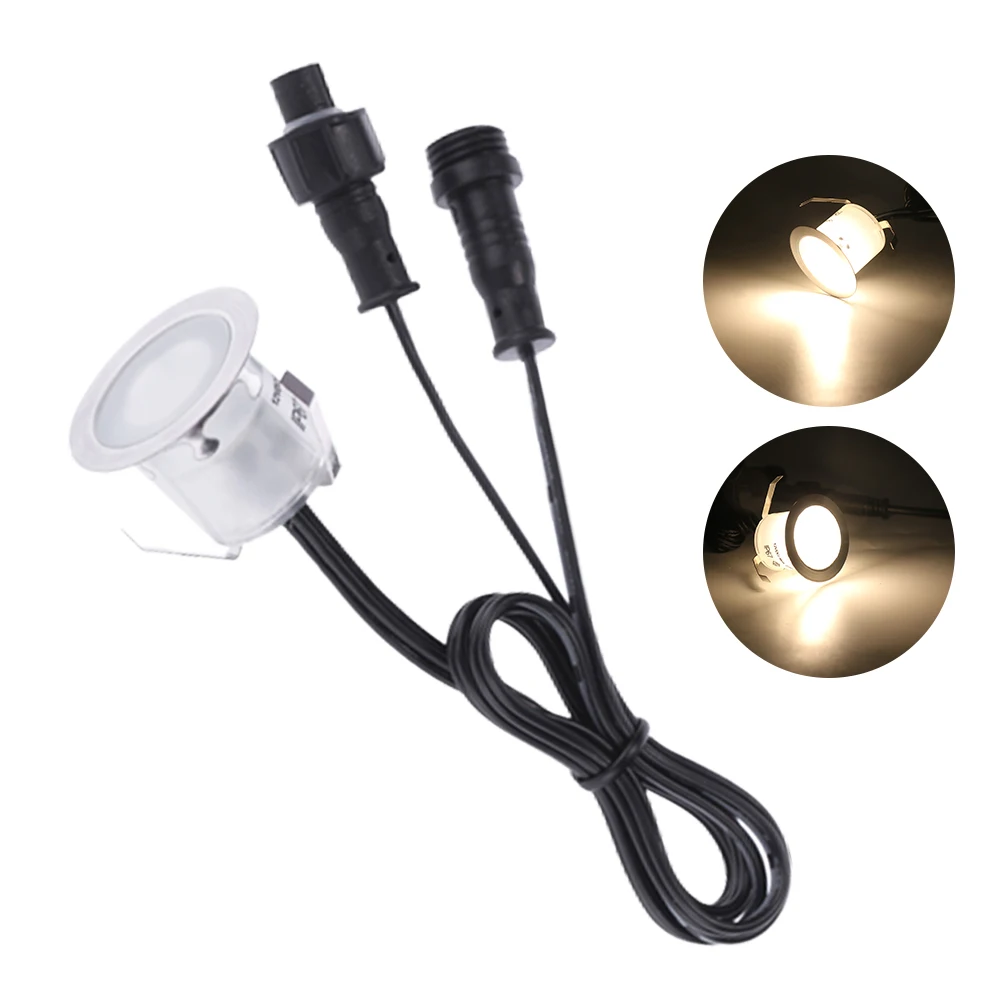 12V 0.6W LED Deck Lights For Yard/Deck/Staris 30mm Built-in Floor Light Outdoor Garden IP67 Waterproof  Lighting Lamps