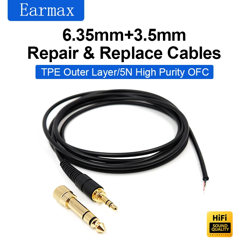 For Sennheiser AKG Beyerdynamic Audio-technica SONY Replaceable Headphone Repair Audio Cable Repair Accessories