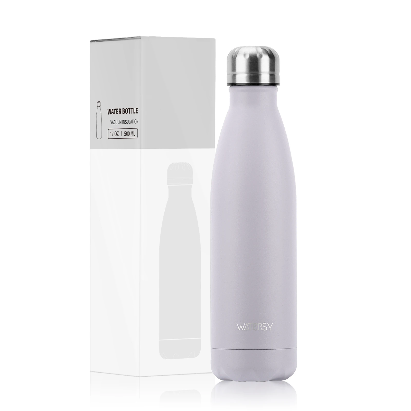 WATERSY 500ml Insulated Water Bottle, Stainless Steel Thermal Leakproof Flask, BPA-Free Double Walled Vacuum Bottle For_maomaolike.com