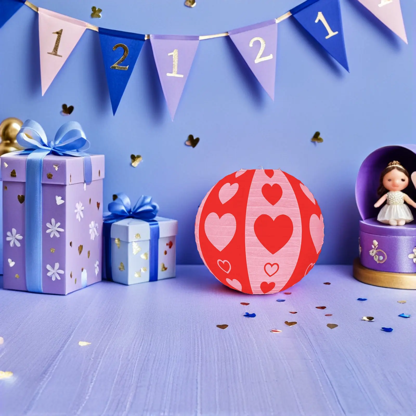 

2 шт. бумажных фонариков в форме сердца ко Дню святого Валентина, красные и розовые, романтические подвесные украшения для годовщины, девичника, свадьбы, вечеринки, ресторана