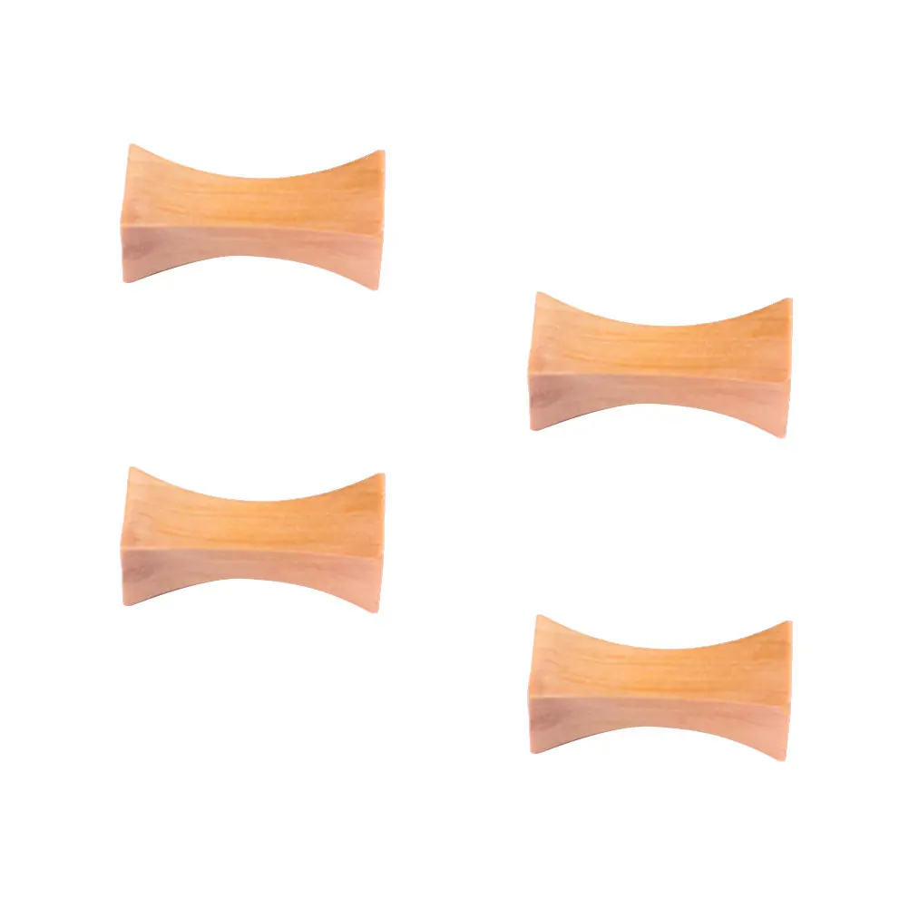 4Pcs Natural Wood Chopsticks Rests Waist Shaped Design Dust Free Spoon Fork Holder for Table Decor Stylish Utensil Rest Stand