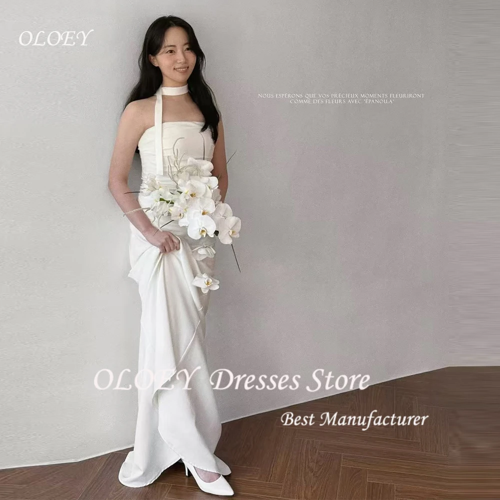 

OLOEY Strapless Mermaid Wedding Dresses Korea Photoshoot Sleeveless Floor Length Bridal Gowns Formal Party Dress Long Customized