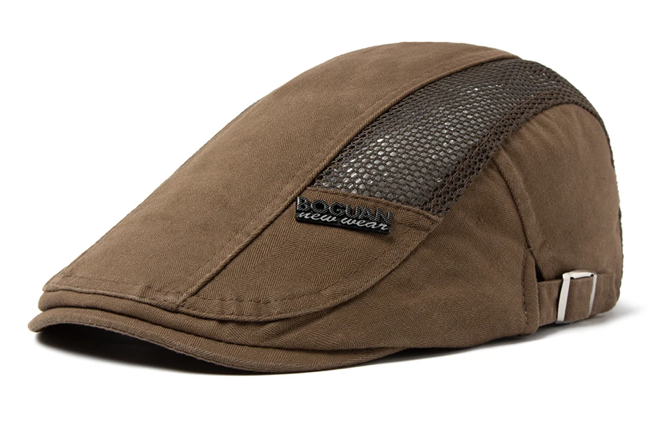Mesh Cap Baskenmütze Für Männer Mode Brief Label Berets Sommer Baumwolle Atmungsaktive Sonnenblende Frauen Casual Entenschnabel Hut Einstellbar – Detail 12