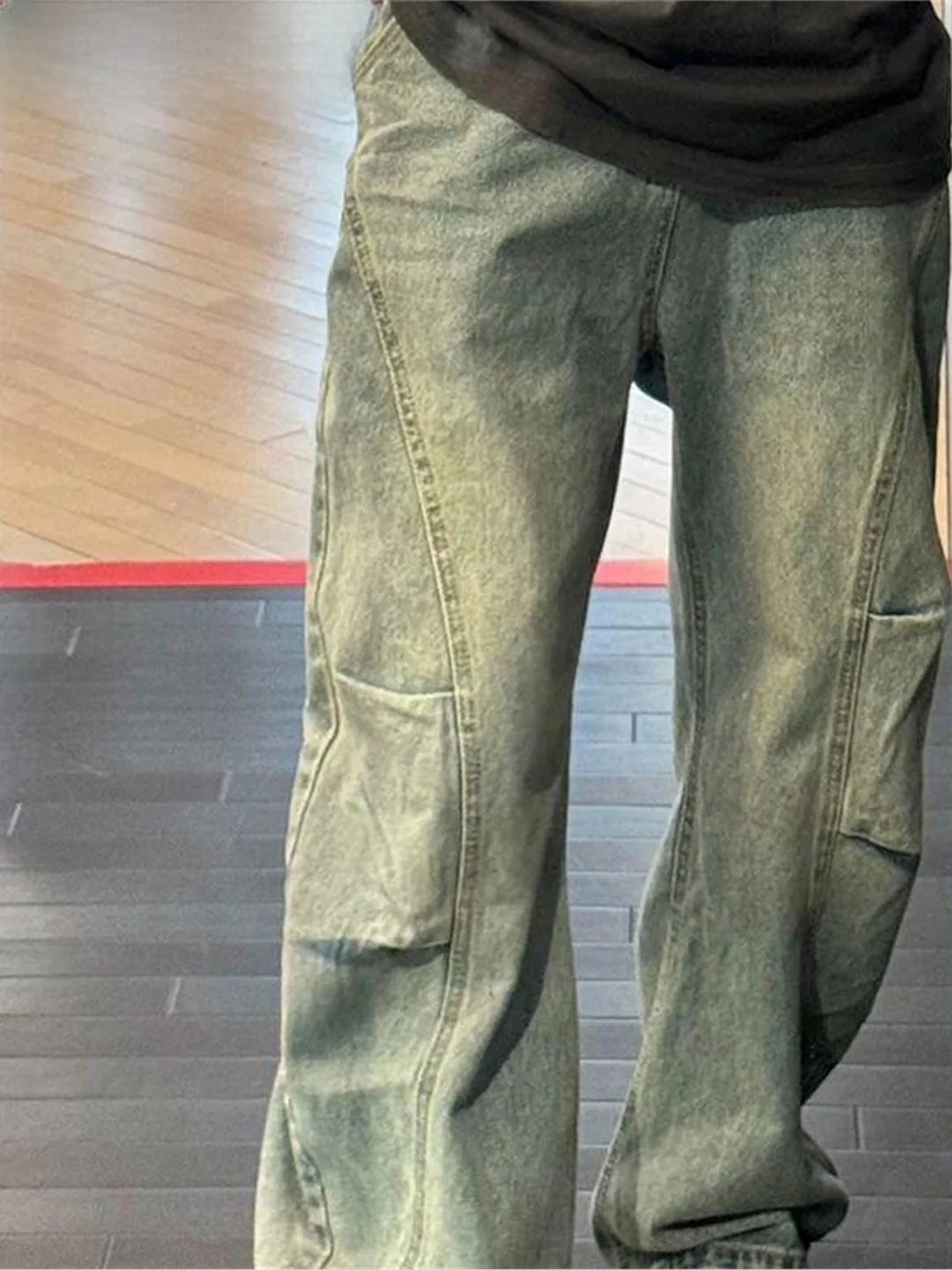 

Retro American Knife Jeans Men's Trendy Brand Deconstructed Workwear Pants Cleanfit Design Sensation Scythe Wide Leg Pants