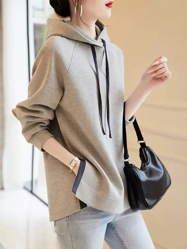 

Свободная женская толстовка с длинными рукавами, тонкая верхняя одежда, осенняя модная корейская одежда, удобная дышащая уличная одежда
