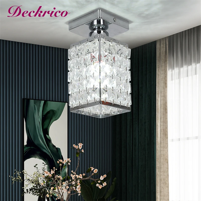 

Corridor Ceiling Lamp Crystal Bedroom Lighting E27 Chandelier Plafon Luminaria For Dining Room Ceiling Light Lustres Home Decor