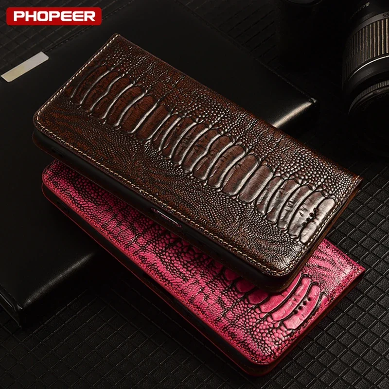 Genuine Leather Case For Xiaomi Poco M6 Pro X3 NFC X4 X5 X6 Pro X 5 F 5G M4 M5 S Pro Poco X5 F5 55 C51 50 Flip Wallet Phone Case