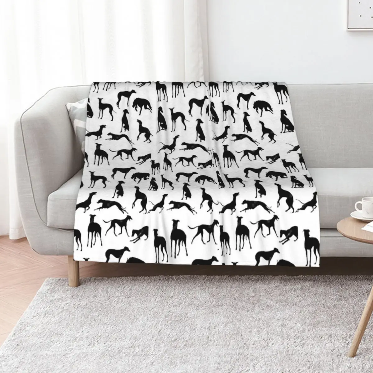 Beautiful Greyhound semaphore with hand drawn Throw Blanket Warm Flannel Blanket for Couch Chair Bedroom