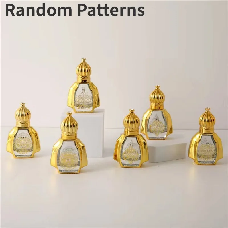 2pcs/set Random Patterns Essential Oil Roller Bottle Refillable Perfume Bottle Glass Roll-On Bottle Cosmetics Container