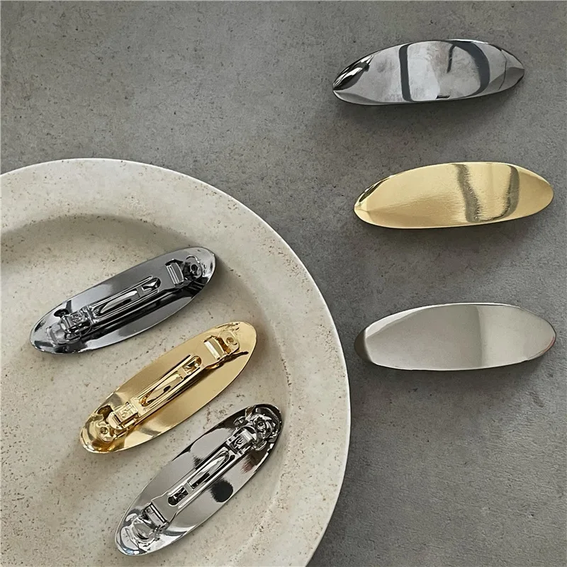 

1 pcs 6cm Long Alloy Barrettes French Clips Hairclips for Girls and Women Metal Color Hair Accessories Hairpins