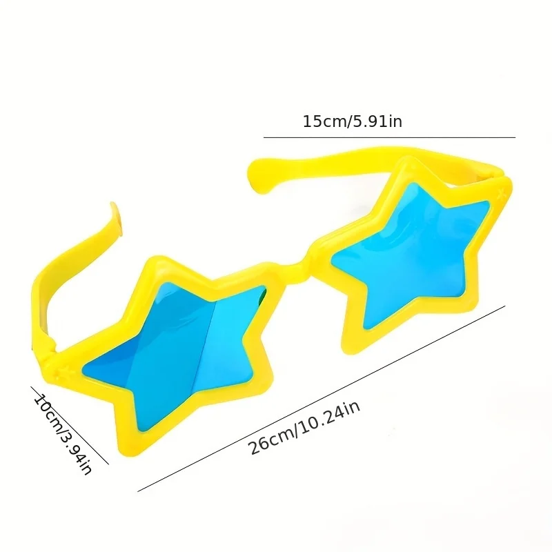 ROSÉ 《APT.》MV نظارات زخرفية عصرية كبيرة الحجم على شكل نجمة، مادة بلاستيكية متينة، نظارات مضحكة للعطلات #5