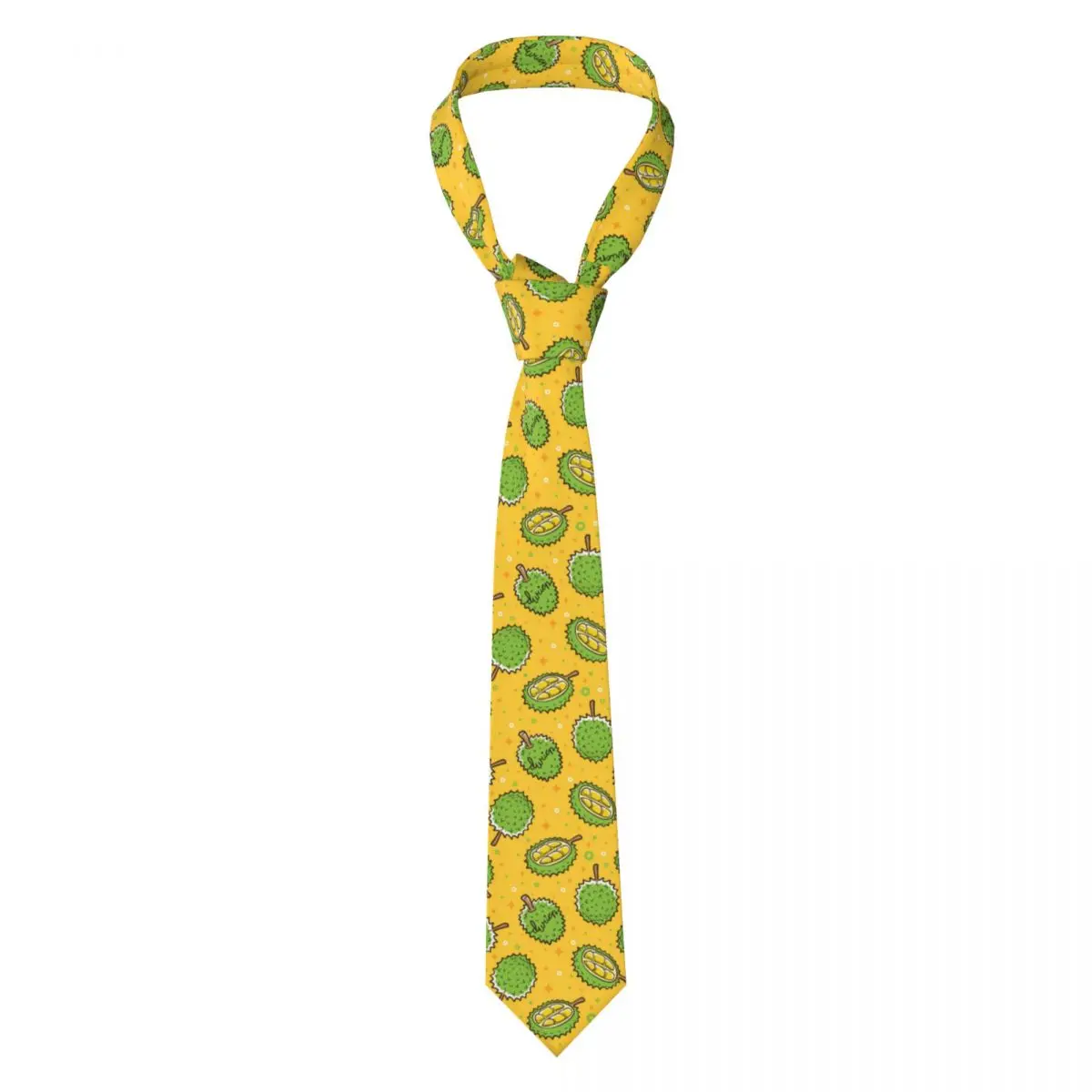 

Mens Tie Slim Skinny Durian Tropical Fruits Pattern Necktie Fashion Free Style Tie for Party Wedding