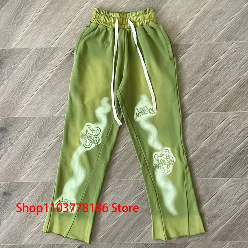 Classic Green Snake Print Logo Lost Intricacy Lavender Sweatpants Elasticated Waist Casual Pants Loose Men's Women's Clothing