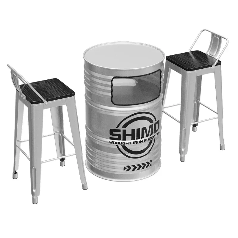 Industrial bar loose table wrought iron card seat table and chair creative outdoor lounge area high table and chair combination