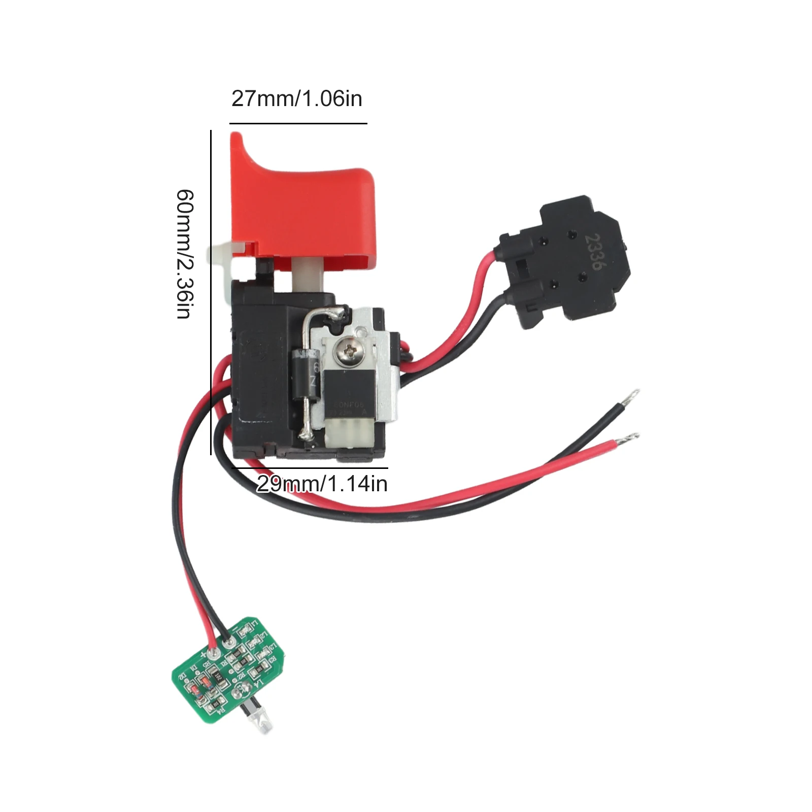 

Выключатель для электродрели со встроенным регулятором скорости и подсветкой для электроинструментов, включая угловые шлифовальные машины