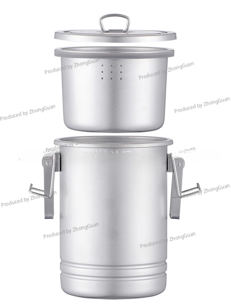 Outdoor Set Pot Stainless Steel Micro Pressure Cooking Pot Multifunctional Cooking Rice Camping Picnic Cooking Folding Portable