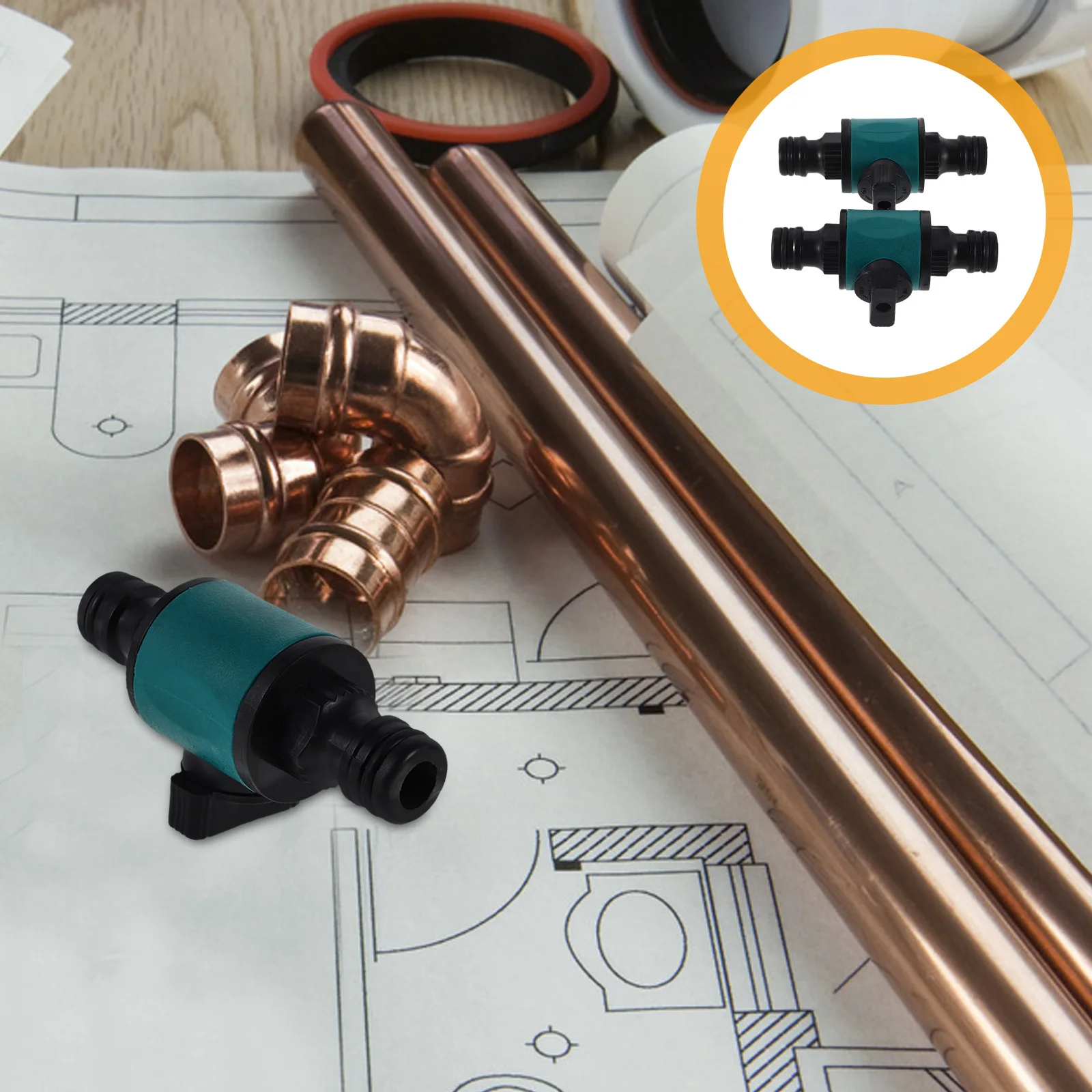 

2Pcs Stop Valve Adapter with Quick Connect Technology Flow Control Nipple Connector for Outdoor Water Hose System