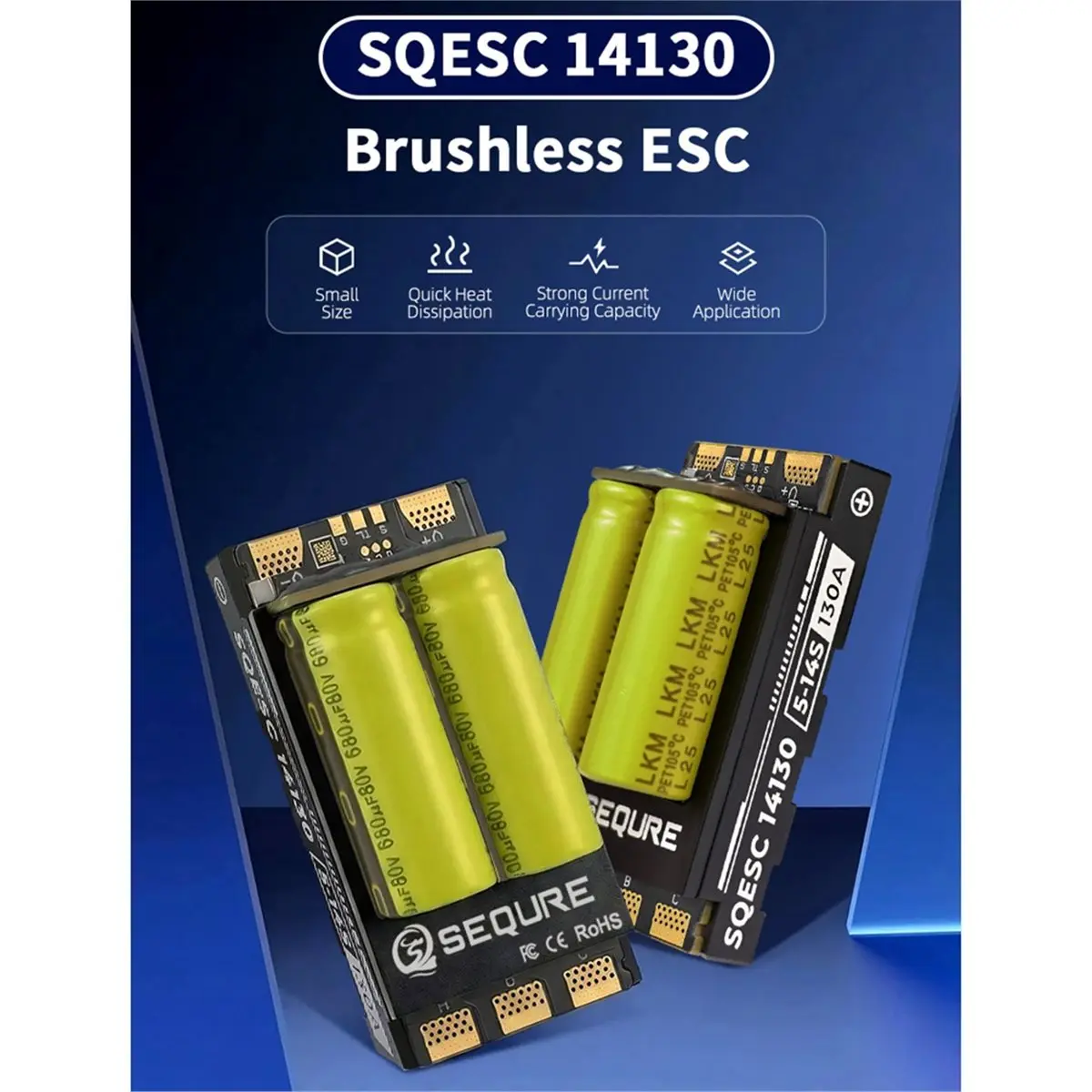 N94R SEQURE 14130 130A BLHeli_32 ESC sin Escobillas 5-14S Lipo para Drones Multirrotor, Modelos de Aviones, Coches RC, Barcos RC