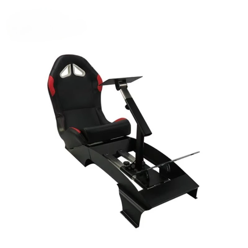 Racing emulator cockpit supports TV standing and steering wheel turning