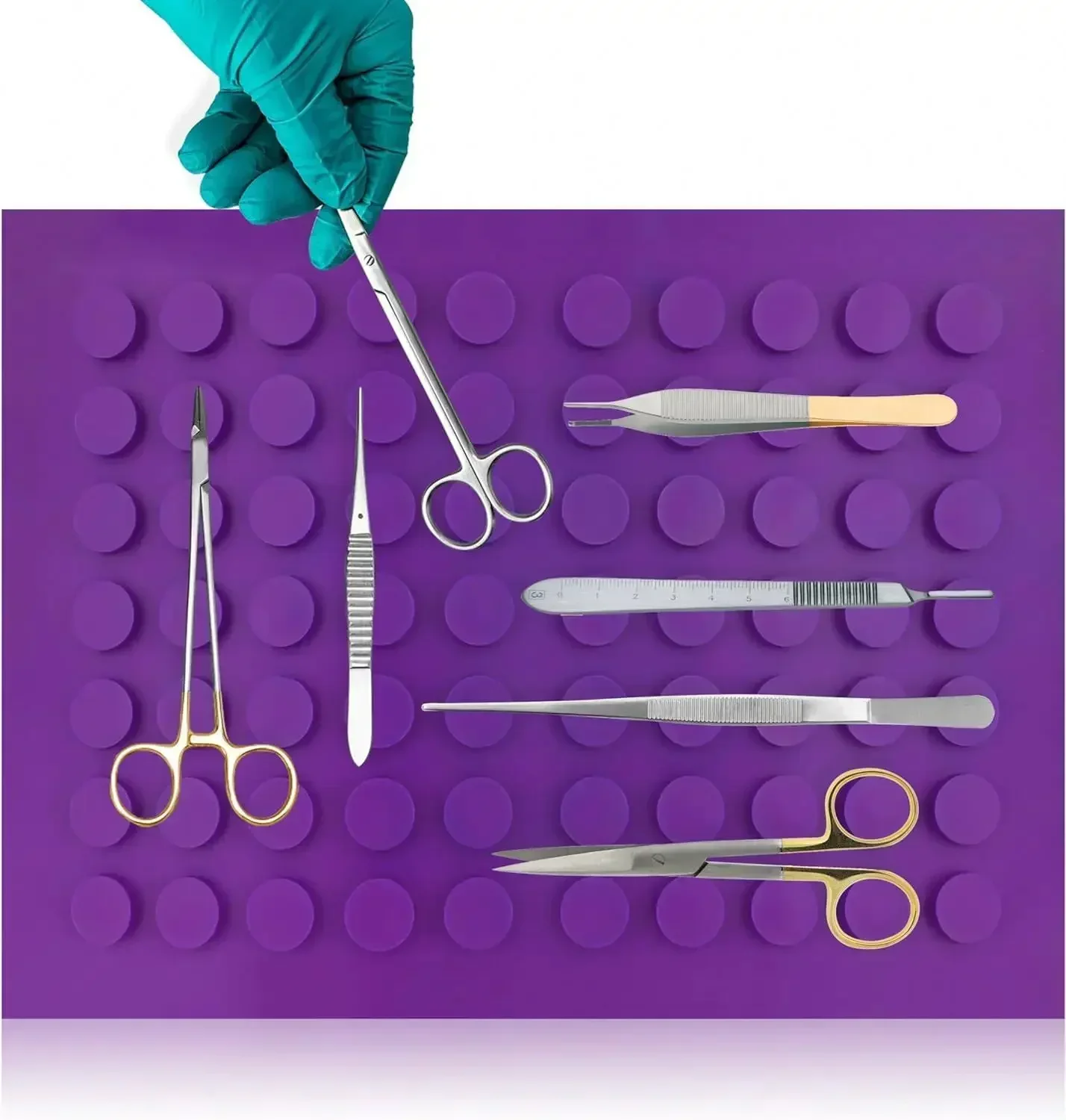 

custom brand logo Flexibles and Anti-slip silicones mat for surgicals instruments