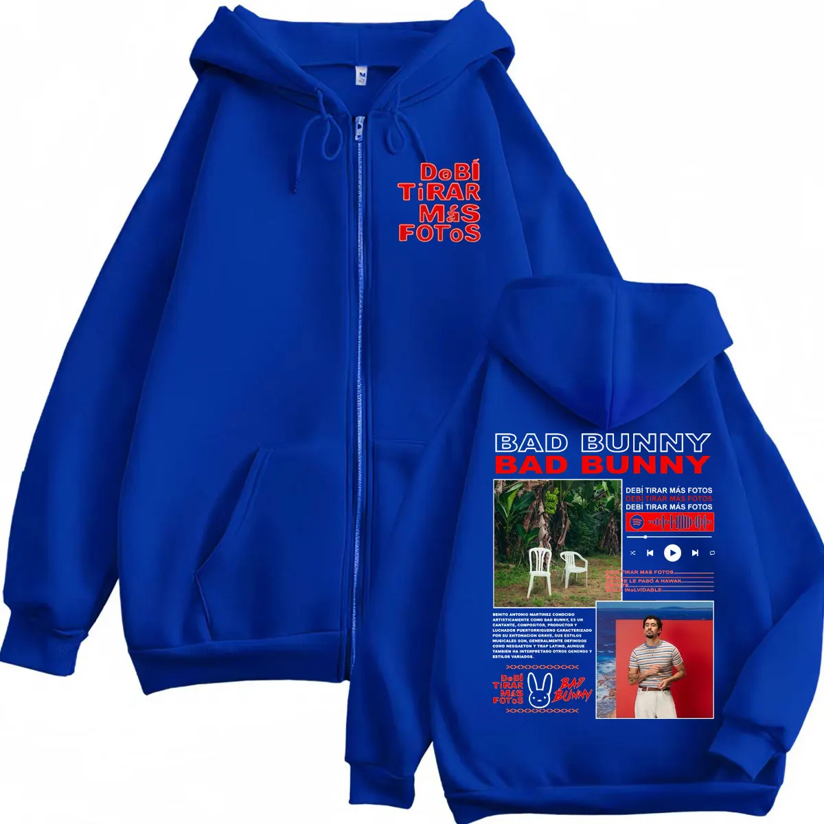 Bad Bunny DeBi TiRAR MaS FOToS 2025 New Album Zipper Hoodie Hip Hop Pop Music Zip Up Pullovers Men Women Fashion Y2k Sweatshirts