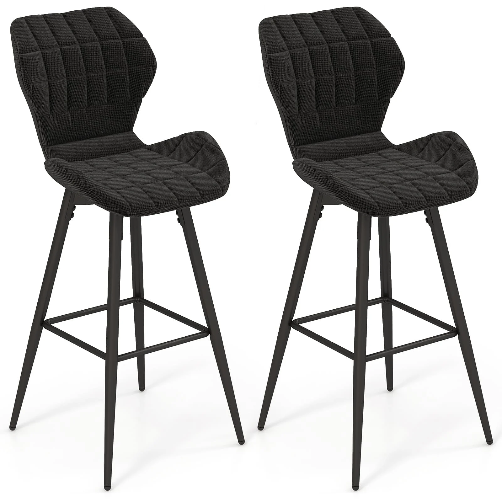 GOFLAME Bar Stool Set of 2 Counter Height Bar Chairs Upholstered Kitchen Stools