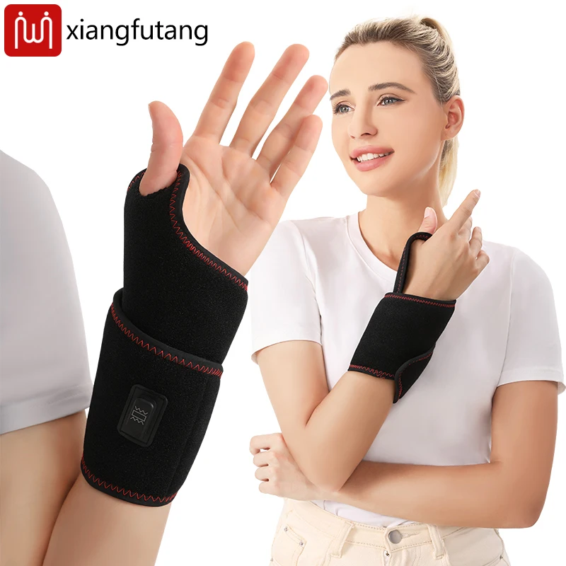 

Carbon Fiber Heated Wrist Support Hand Vibration Massage Relieves Wrist Joint Pain Stiffness Carpal Tunnel Syndrome Portable