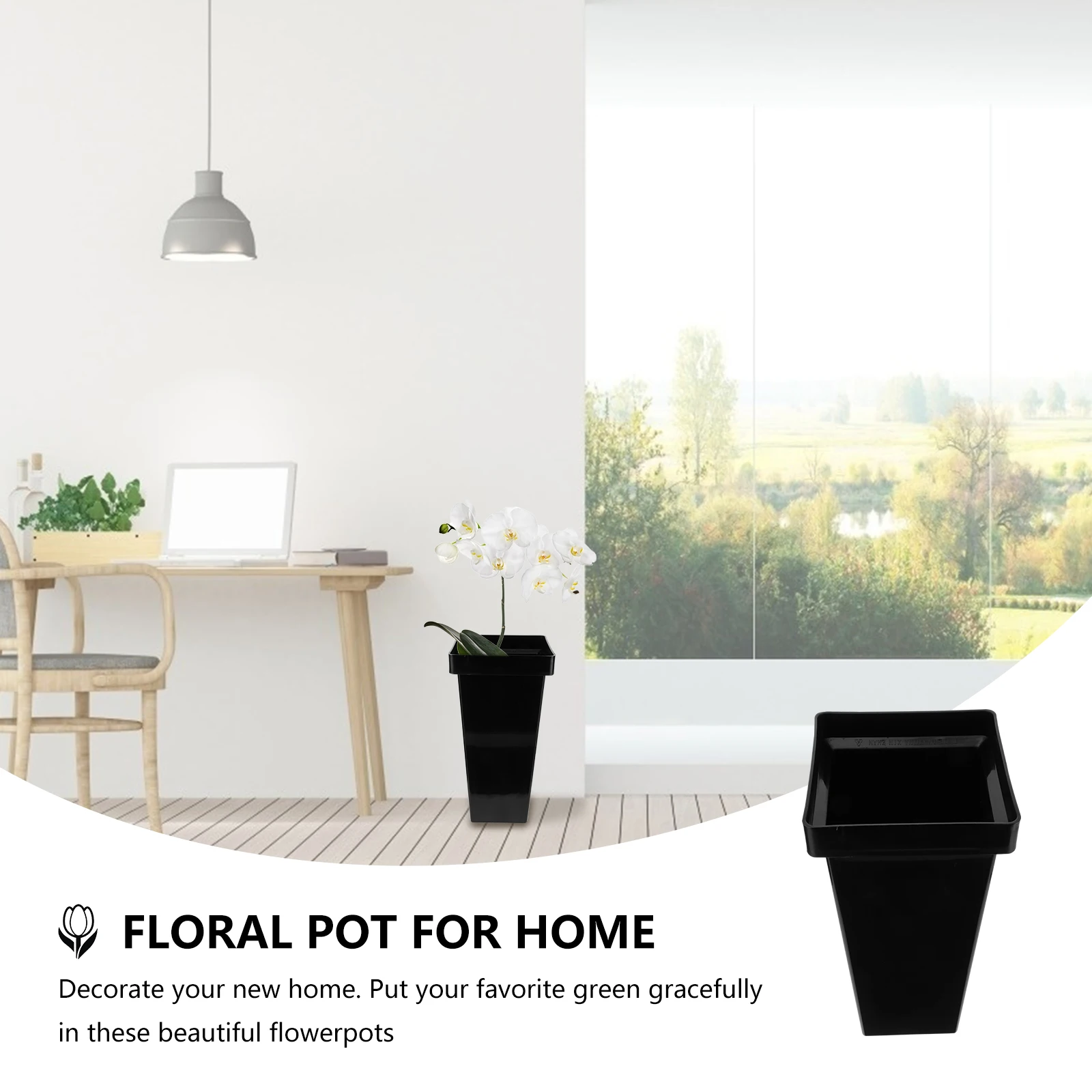 

Plastic Flower Bucket Stylish Decor Simple Floral Pot Desk Windowsill Creative Plant Container Gardening