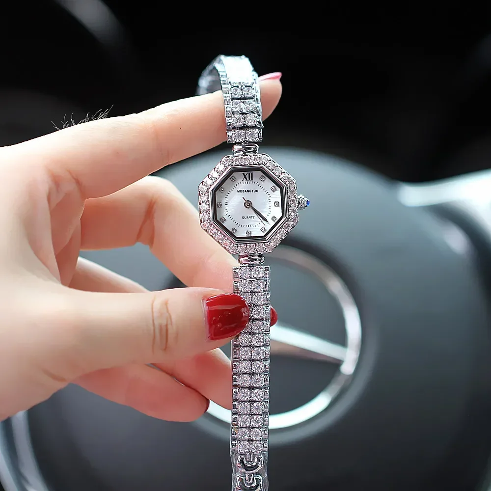 Fashion Diamond Vintage Color Shell Quartz Luminous Ladies Watch for Chronograph Girls Simple Waterproof Clock Wristwatch reloj