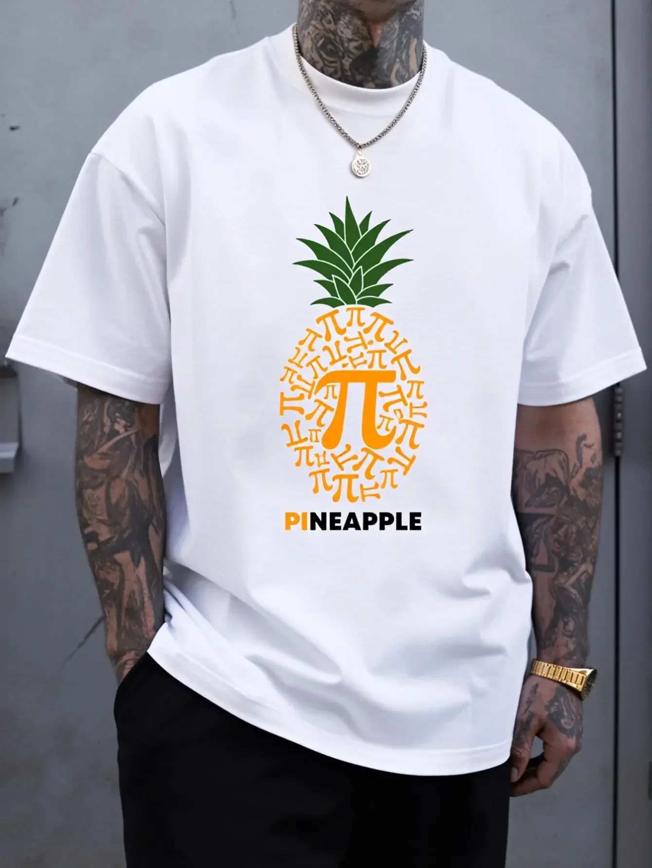 Pi Day Pineapple Funny Math Teacher 3.14 Symbol Dad Joke Pun T-Shirt