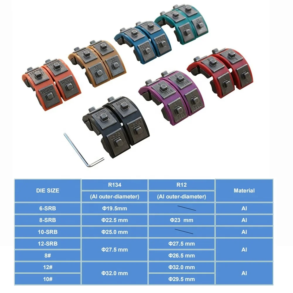 FS-7842 Auto Air Conditioning Pipe Crimping Tool AC Hose Crimper Kit With 7 Dies Integrated Hydraulic Hose Crimping Tool