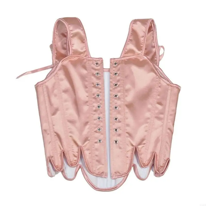 lxad corsets สำหรับผู้หญิง satins overbust corset ด้านบน bustier lingeires กระดูกลูกไม้ขึ้นด้านหลัง body bustier crop tops