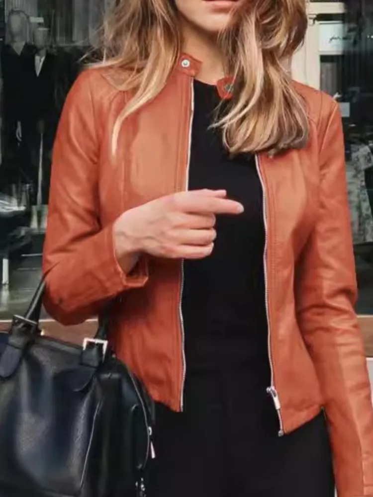 2026 New Autumn/Winter Women's Coat Fashionable, Comfortable, Loose, Casual, Commuting Versatile Leather Jacket, Suit Coat