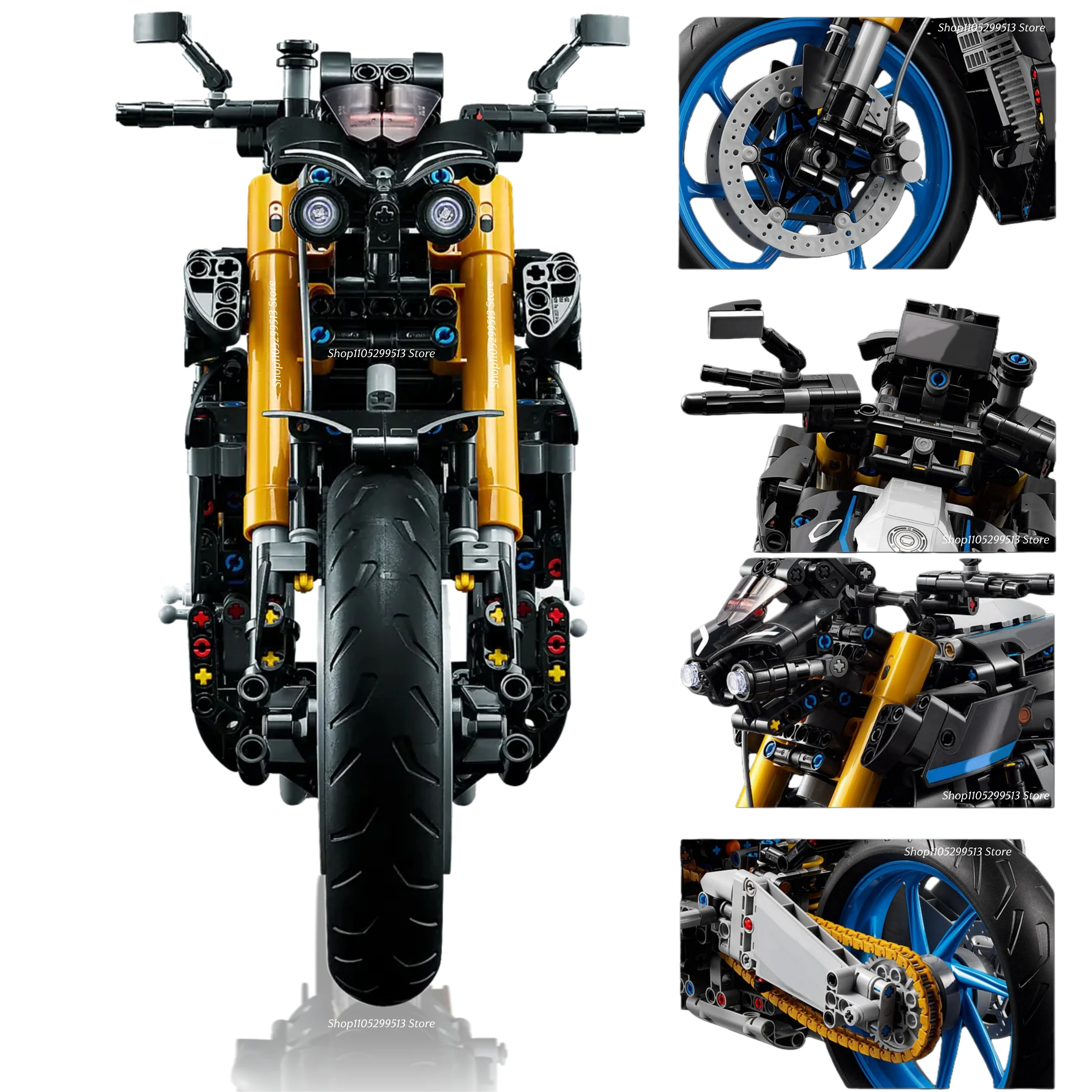 1478 Pezzi Blocchi da Costruzione Tecnici MT-10 SP, Moto da Strada, Mattoncini Assemblabili, Giocattolo Regalo per Bambini e Adulti
