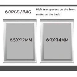 Transparente Matte Card Sleeves, Protetor de Cartões de Tabuleiro, Tampa do Cartão Escudo para Cartas Comerciais, 65x9 2mm, 69x94mm, 60Pcs por Saco