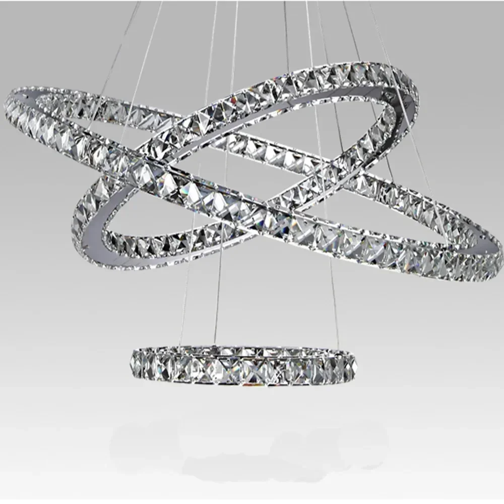 

Modern Diamond Ring LED Crystal Chandelier Light Hot Sale Circular Design 100% Guarantee