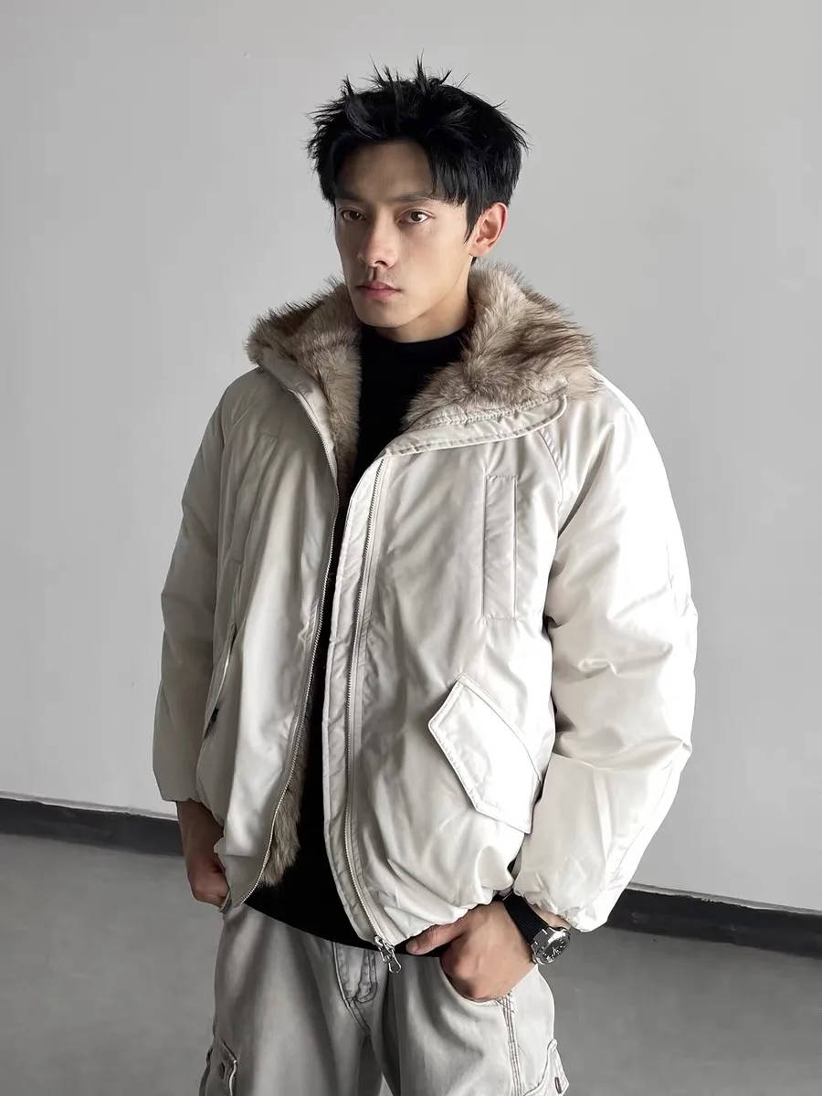 

Хлопковая куртка в стиле ретро с меховым воротником для мужчин и женщин, зимняя теплая универсальная водонепроницаемая куртка Mountain Eagle