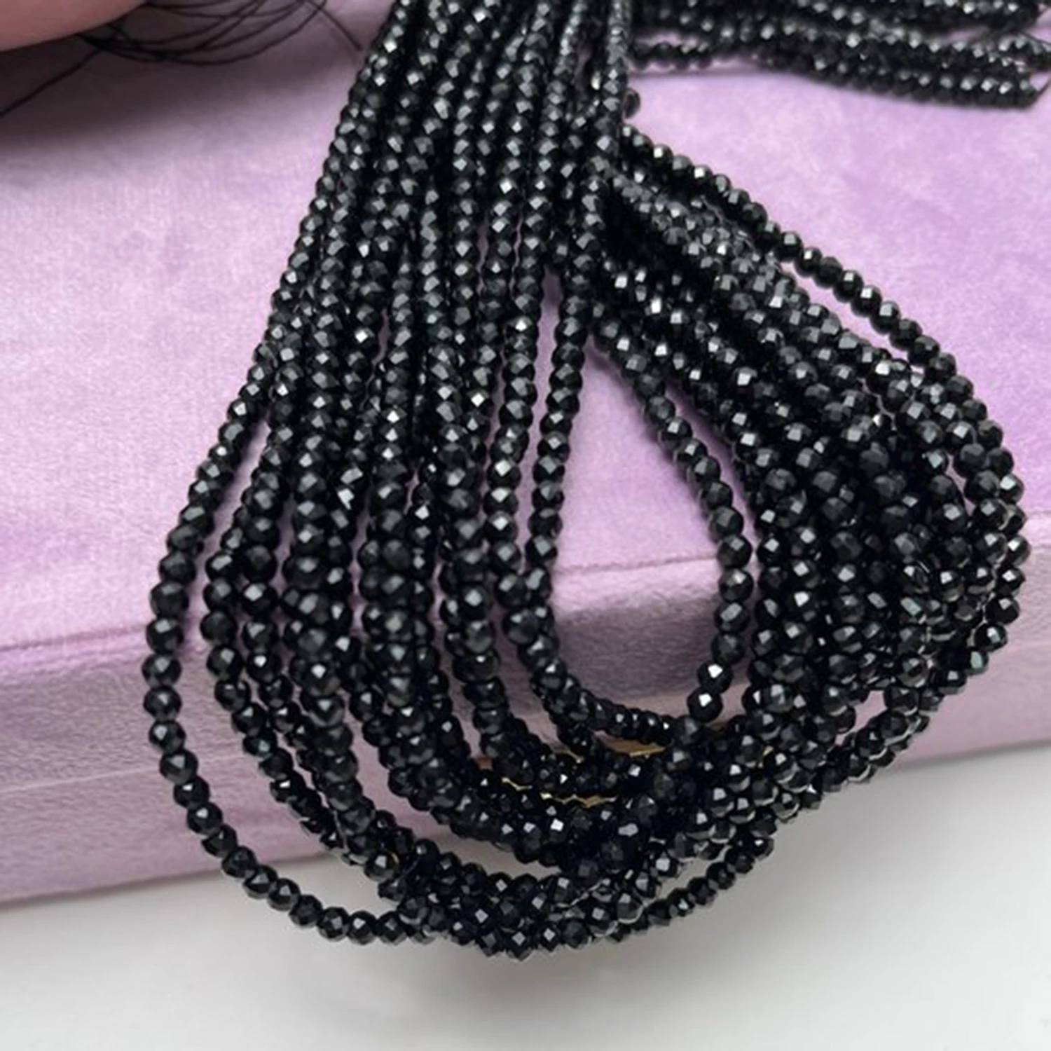 5pcs Natural Semi-Precious Bead 3mm Black Tourmaline Crystal Stone for Women Jewelry Making DIY Bracelet Necklace Accessories