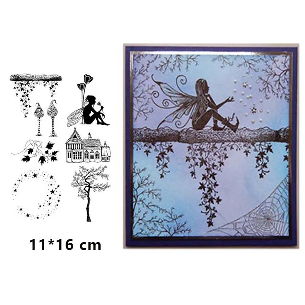 Clear Stamps Fairy Stars Tranperant Silicone Stamp for Card Making Album Photo DIY Scrapbooking Decorative Craft Supplies