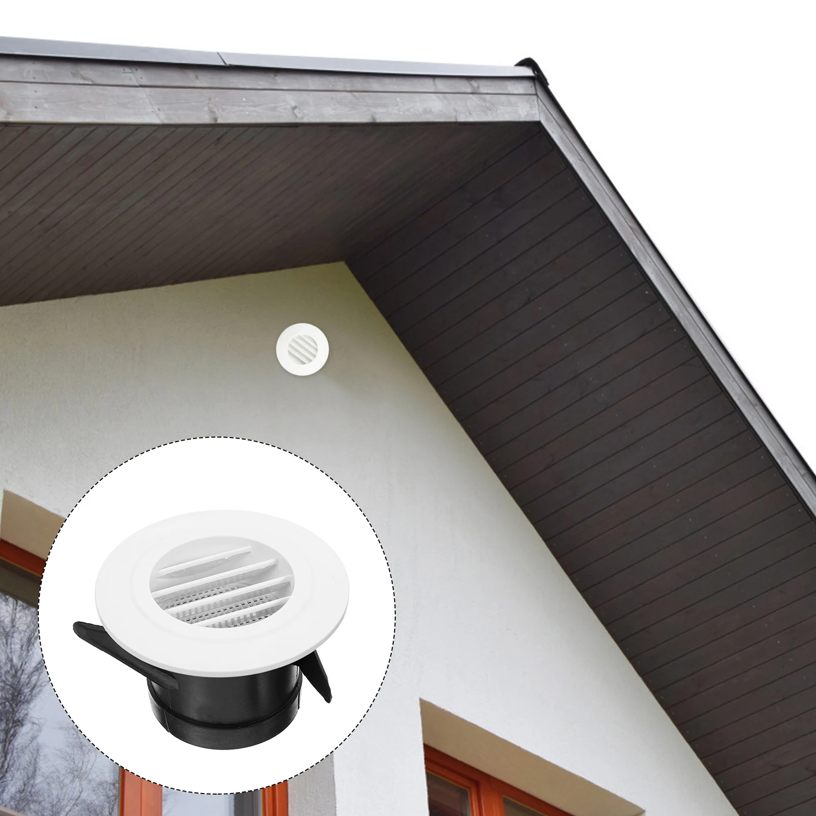 

Round Air Louvers Home Soffit Exhaust Ac Conditioner Vents Grille Safe Material Prevent Entry Easy Operation Cover Round Vent