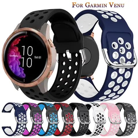 22mm 20mm Soft Silicone For Garmin Vivoactive 3 4 5 Bracelet For Garmin Venu 3 2 Plus SQ2 Active 5/Forerunner 55 645 245 745 965