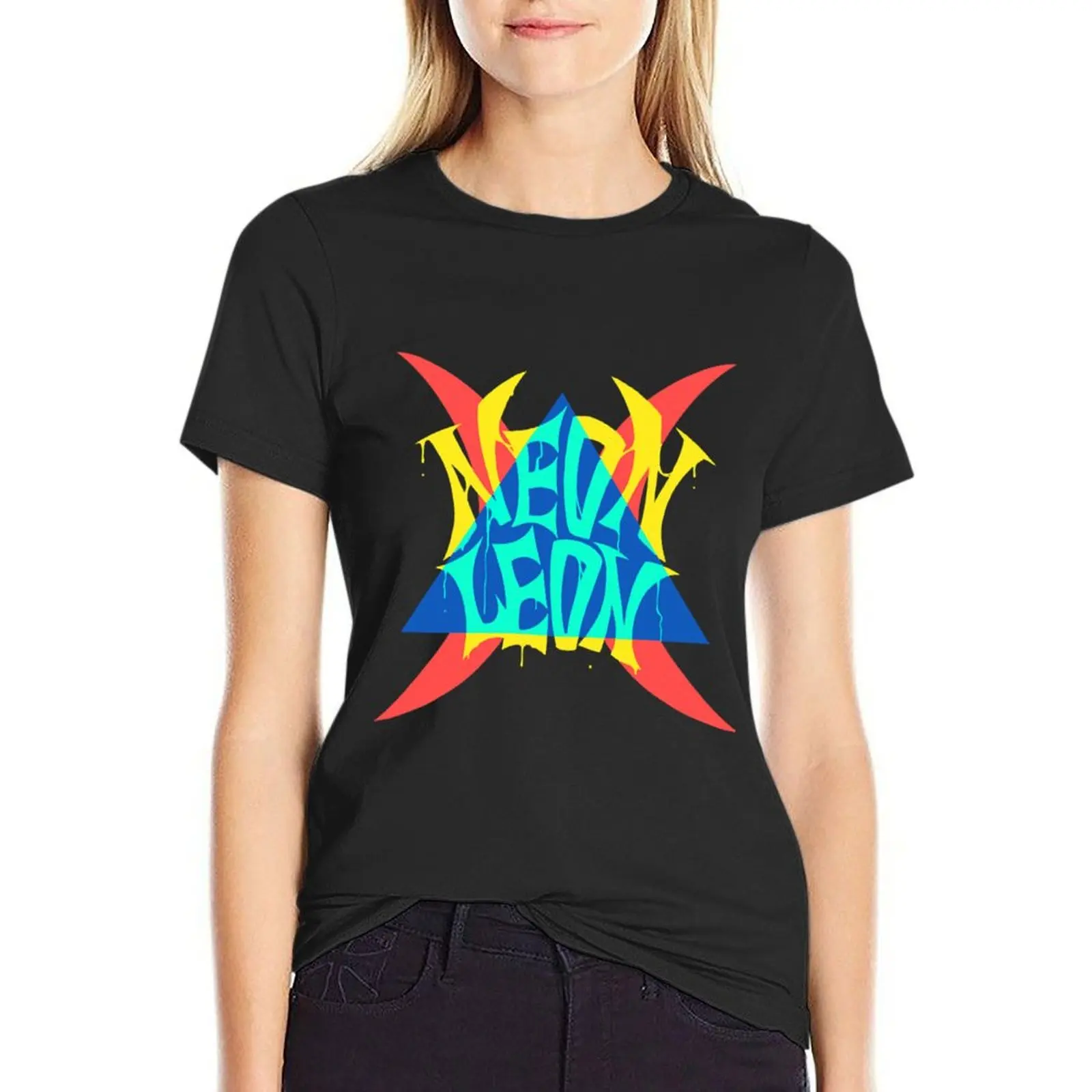 NEON LEON T-Shirt plain customs design your own tops funny cute t-shirts for Women