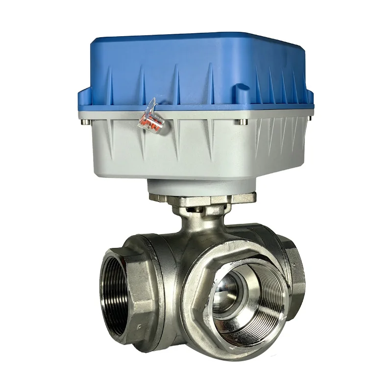 200N Electric 3-way Water Flow Control Valve Intelligent Electric Actuator M-bus/RS485