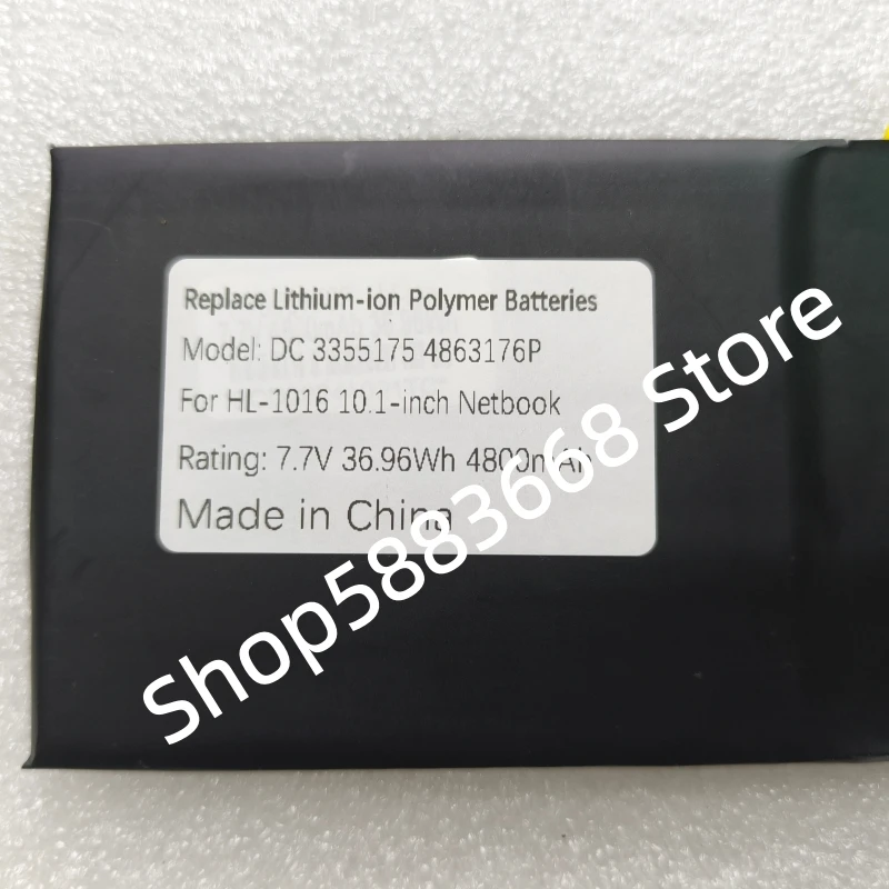 DC 3355175 7.7V 36.96Wh 4800mAh 10-pin 8-wire Laptop Battery For HBESTORE HONLIN HL-1016 10.1-inch Mini Netbook