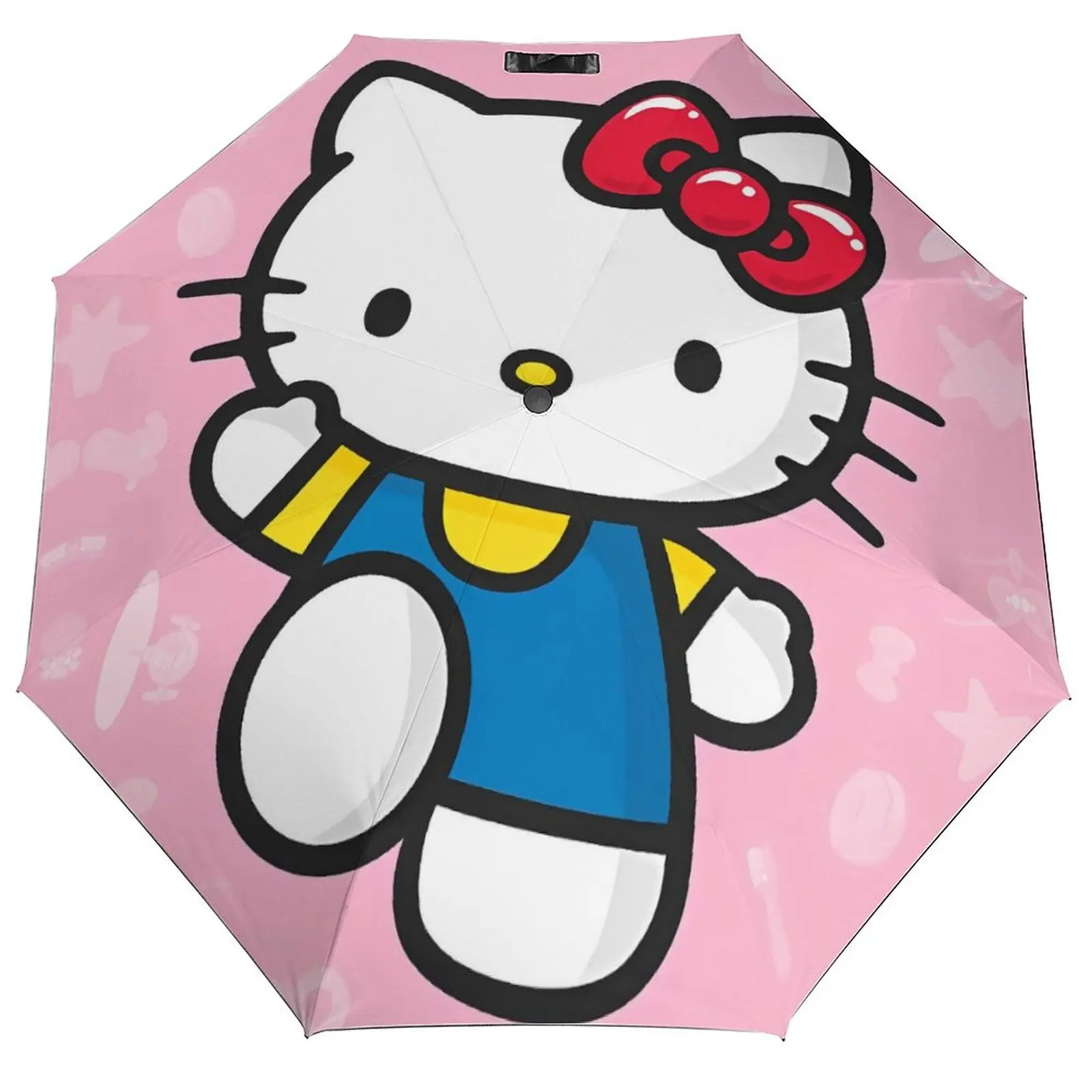 

Зонт Hello Kitty Kawaii с героями мультфильмов, 3-кратный автоматический зонт от дождя и солнца для мужчин и женщин, модный складной внешний зонт для рисования