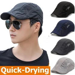 Summer Cool Breathable Mesh Quick Dry Hat Beret Cap Letter Printed Golf Cycling Sports Baseball Caps Newsboy Shade Sunhat Visor
