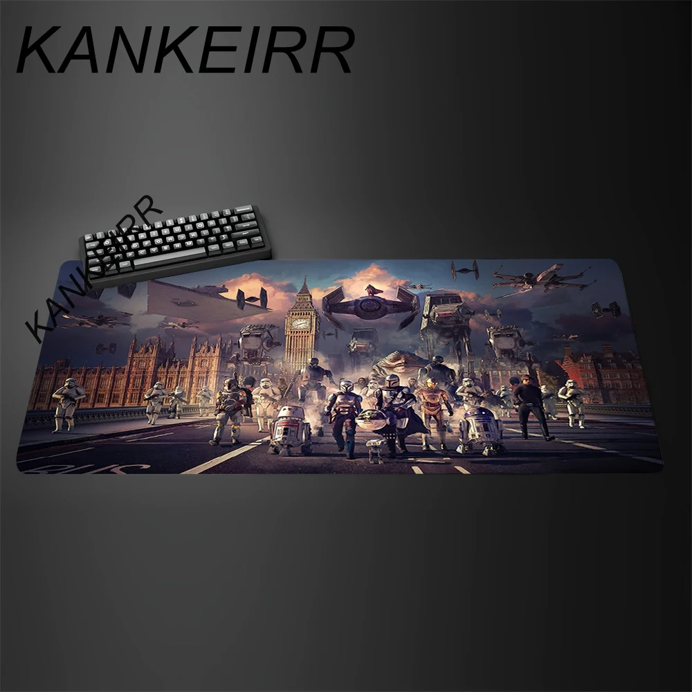 

Large PC Gaming Non-slip Mouse Pad 400x900mm Lock Edge Keyboard Mouse Mat Gamer Rubber Antislip Base Desk Mat Star Wars Mousepad
