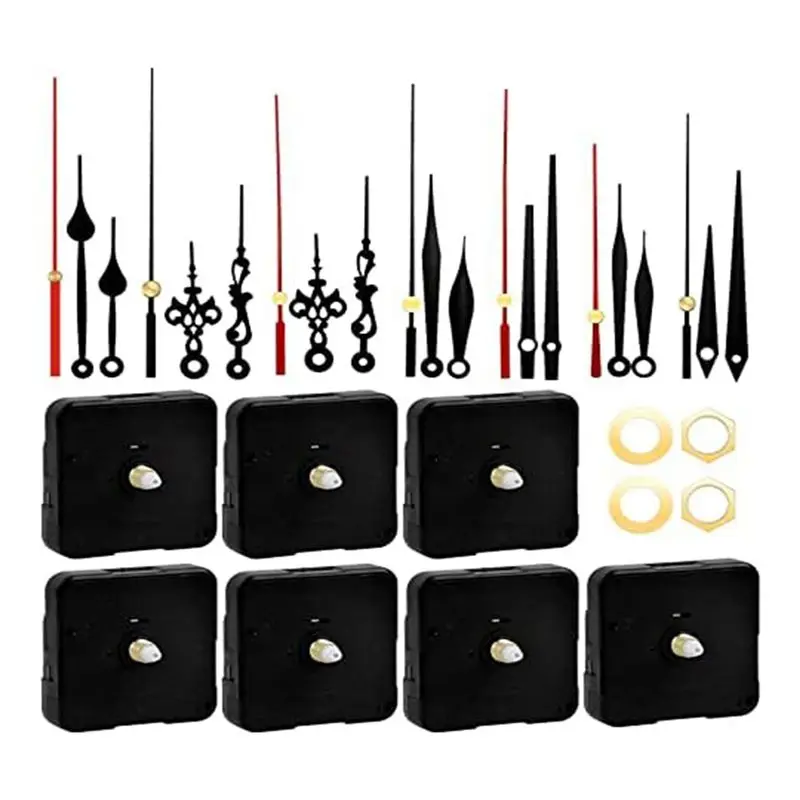New 7 Wall Clock Mechanism Kit, 12mm Axis Clock Movement Mechanism for DIY Clock Repair Parts Replacement