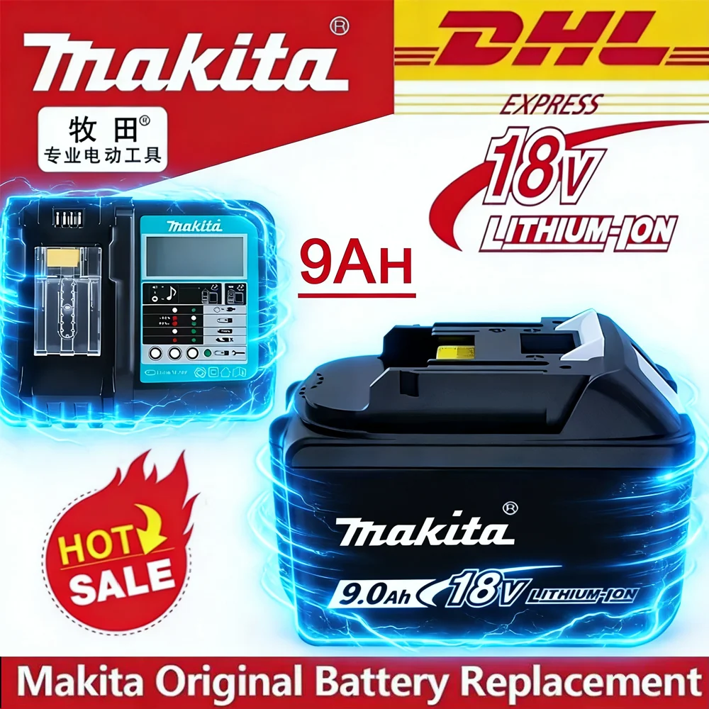 

Makita 18V 9ah Replacement Battery For BL1840 BL1840B BL1830 BL1830B BL1850 BL1850B rechargeable battery LED indicateur